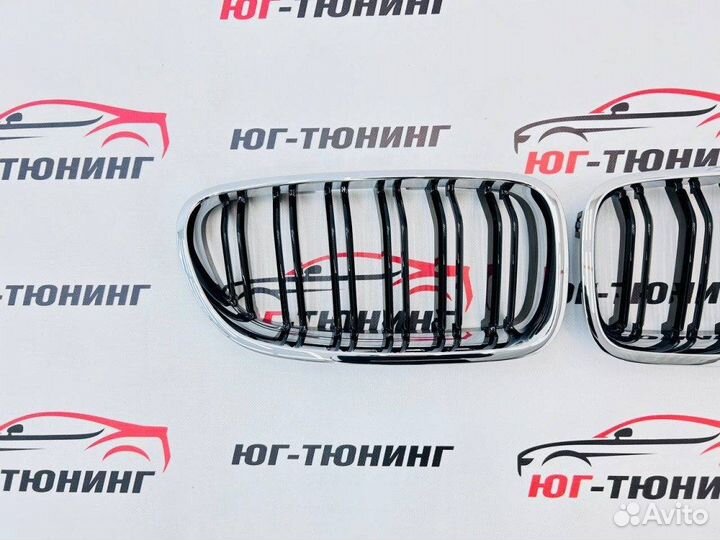 Решетка на BMW 5 F10 в стиле M с хром ободом