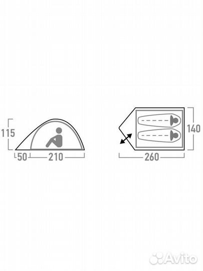 Палатка двухместная Outventure Dome 2