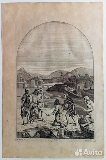 Старинные Гравюры 17 век Рафаэль Карраччи Мантенья