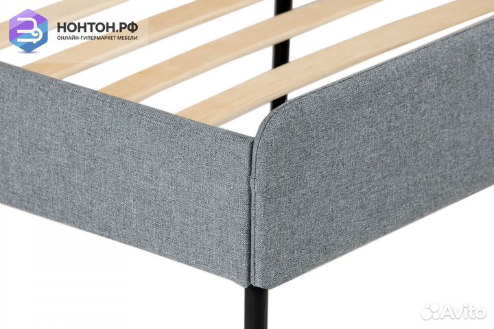 Кровать Ноа 0.9 м светло-серая