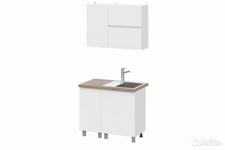 Готовая кухня белая со столешницей 1м