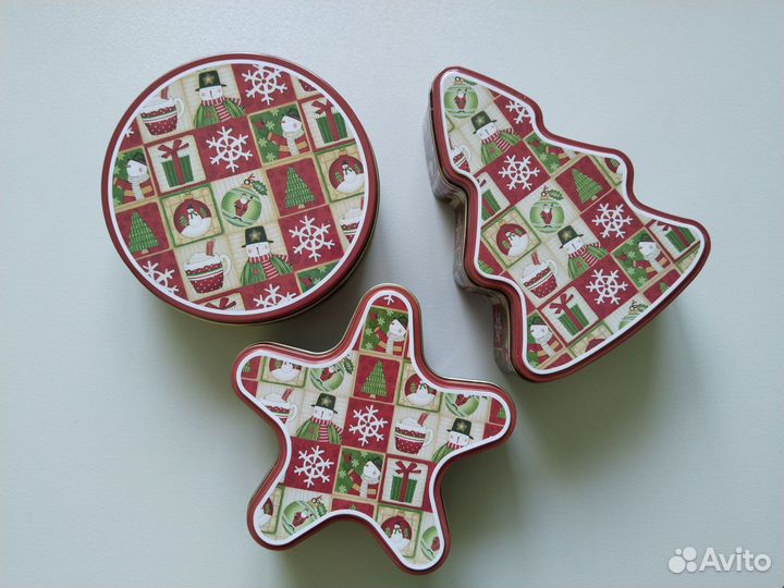 Новогодние металлические коробки