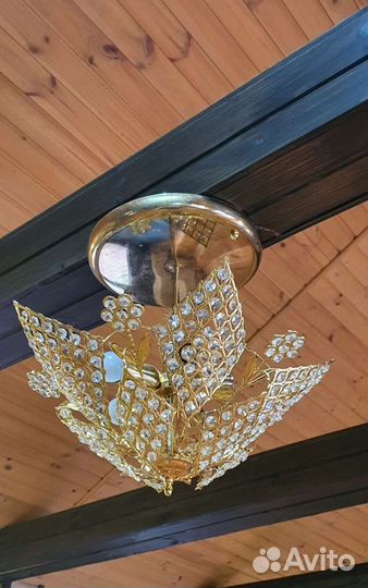 Люстра богем нат.золото + полка и зеркало