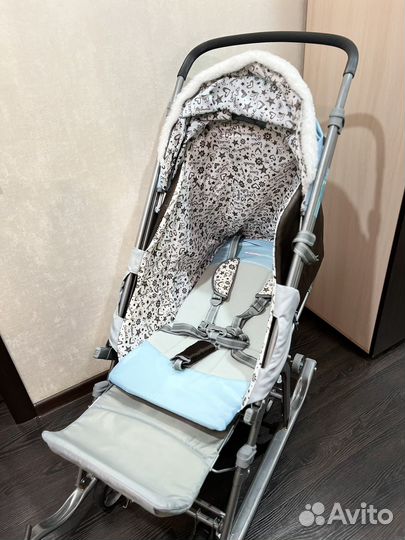 Cанки-коляска Nika Наши детки 6 Фьюжн голубые