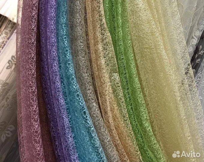 Тюль паутинка, готовые комплекты