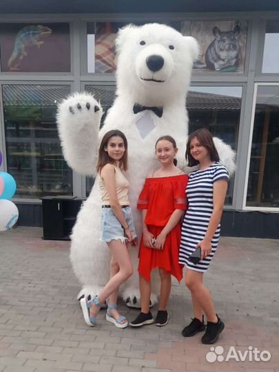 Ростовые куклы, белый медведь 2,5м