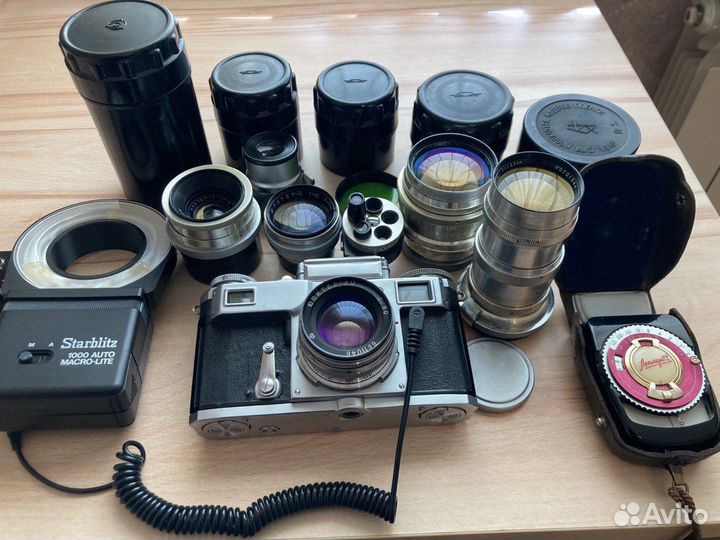 Фотоаппарат Киев 4+объектив Юпитер 3,Юпитер 9 и др