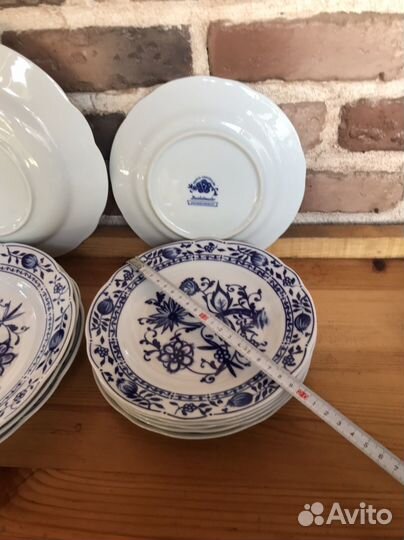 Тарелки синий лук, луковый узор Германия