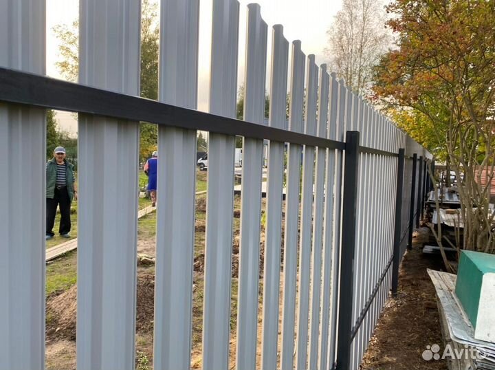 Металлоштакетник, П-образый, Полугруглый