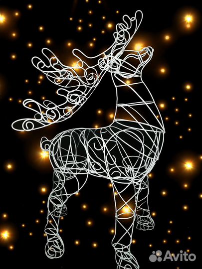 Светодиодный новогодний олень 80см