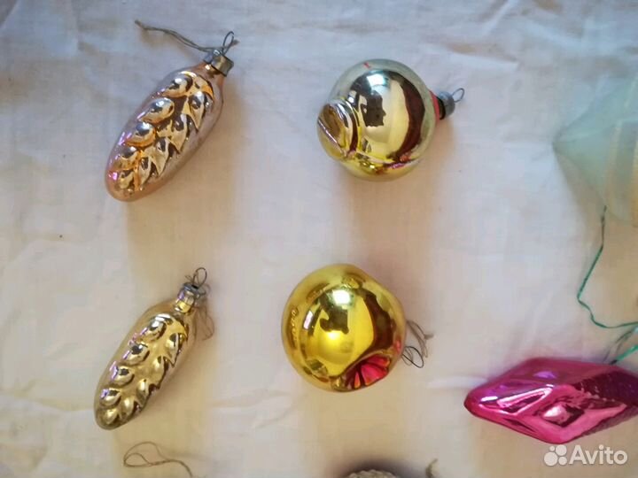 Советские ёлочные игрушки из стекла