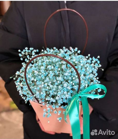 Ля-Букет/композиция из гипсофилы/живые цветы