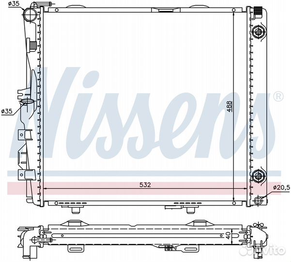 Радиатор охлаждения двс mercedes-benz 200-series S