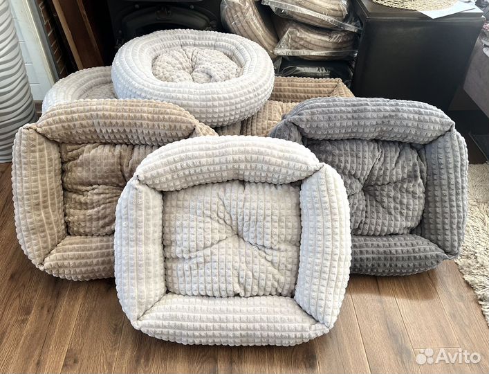 Лежанка для животных плюшевая в ассортименте