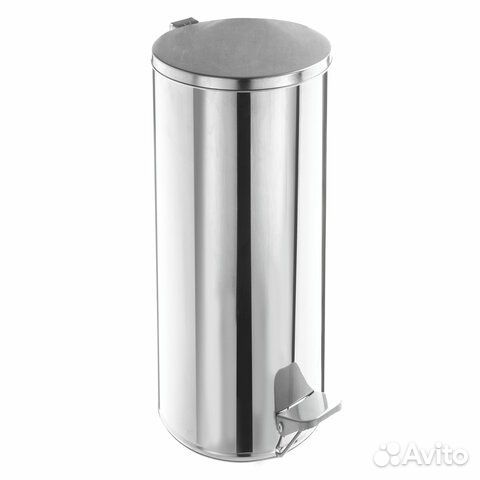 Ведро мусора с педалью, усиленное, титан, 30 литро
