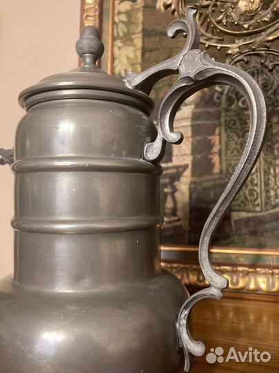 Винтажный оловянный кувшин Италия