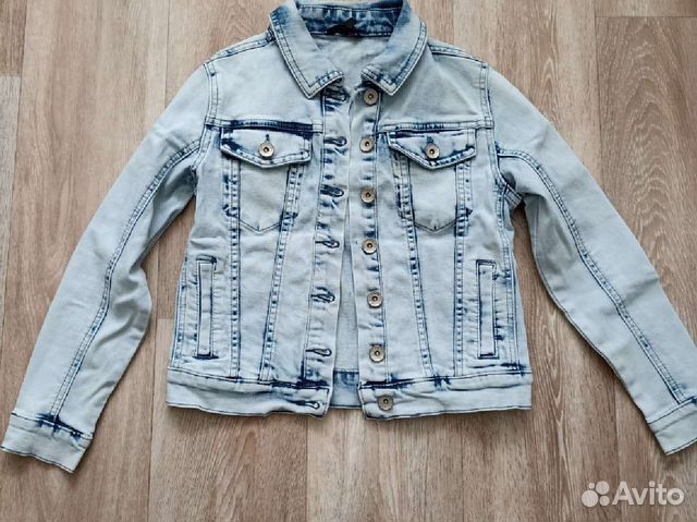 Джинсовая куртка для девочки 128, 122