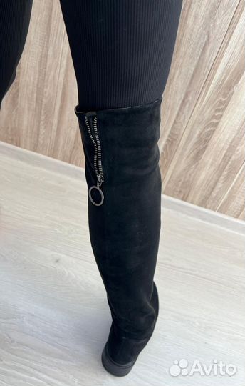 Сапоги высокие замш, очень красивые