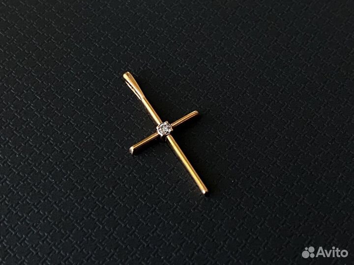 Золотая подвеска крестик
