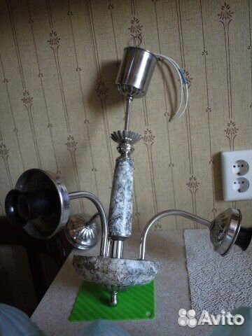 Винтажная люстра СССР Мрамор Шишка