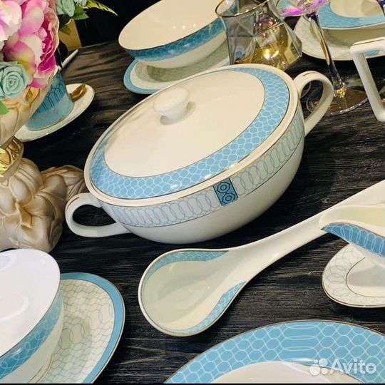 Чайный, столовый сервиз костяной фарфор