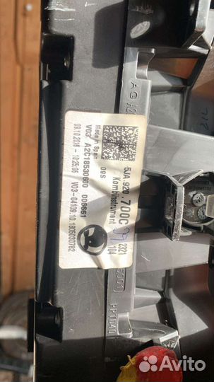 Щиток приборов Skoda rapid