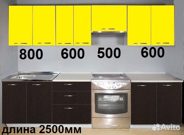 Кухонный гарнитур новый, в наличии 2500мм