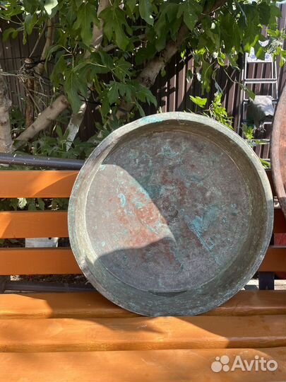 Старинный медный таз