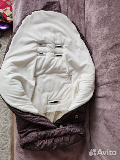 Зимний конверт в коляску + муфта варежки