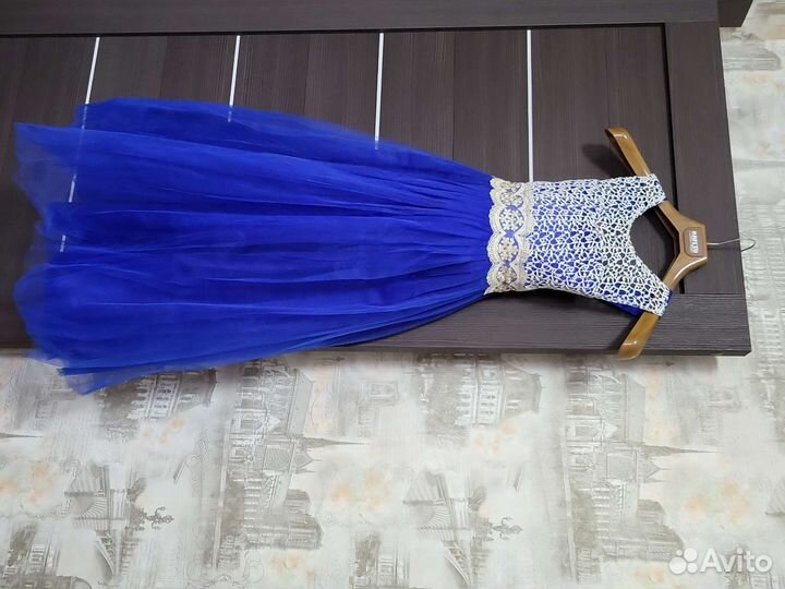 Вечернее платье синее для девочек с болеро