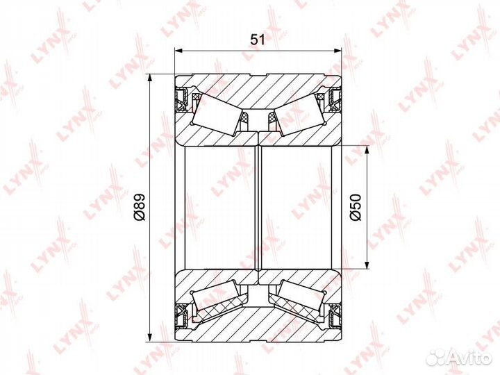 Подшипник ступицы задний (51x50x89) fiat Doblo 1.3