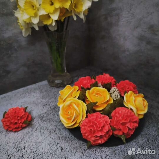 Зефирные цветы и маршмеллоу