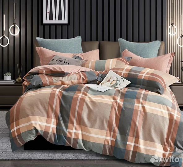 Постельное Boris 2 спальное на резинке сатин