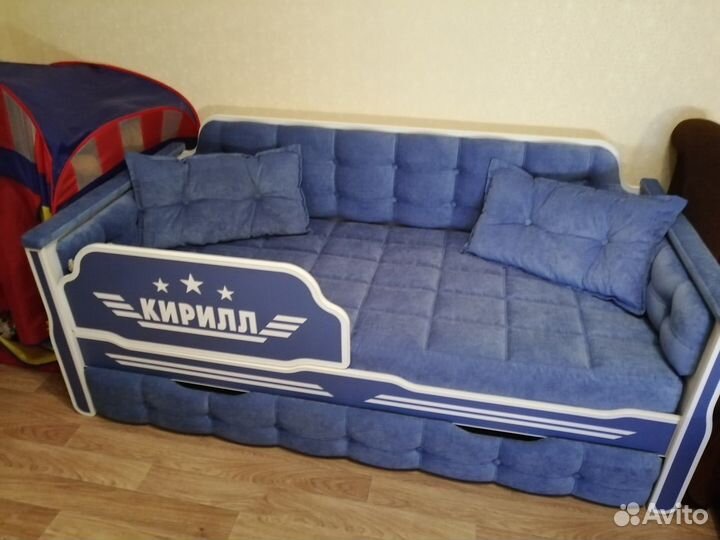 Кровать детская Спорт с мягкой стенкой