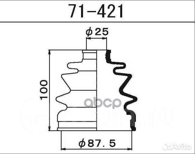 Пыльник внешн ШРУСа (d22.5 D84 H100) Subaru