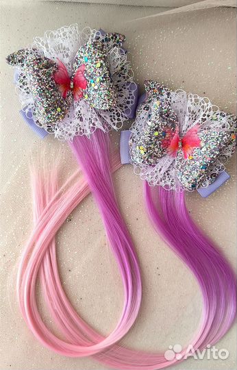 Заколка для волос ручной работы с волосами