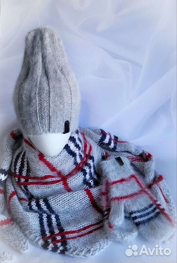 Шапка/бактус-косынка/варежки