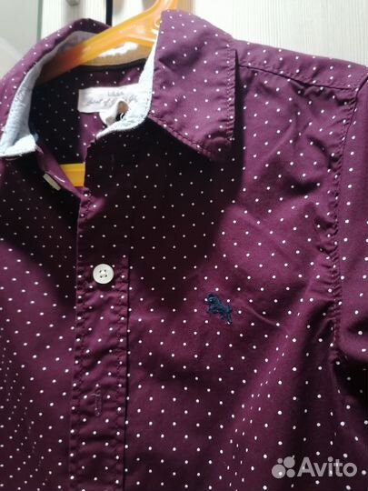 Отличная рубашка H&M в красивом цвете марсала р134