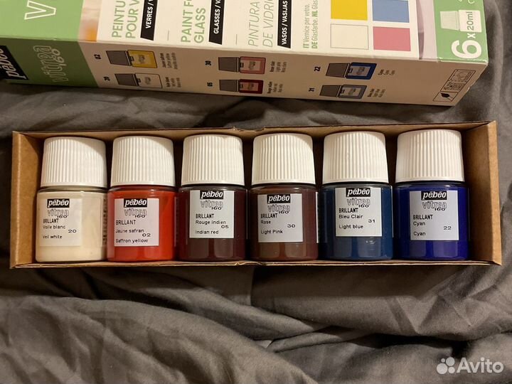 Набор красок pebeo vitrea 160 по стеклу