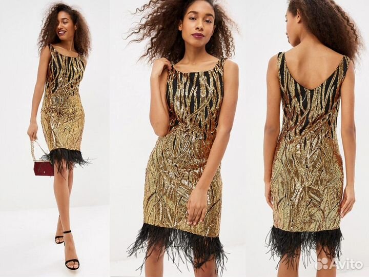 Платье Пайетки С Перьями фото 7