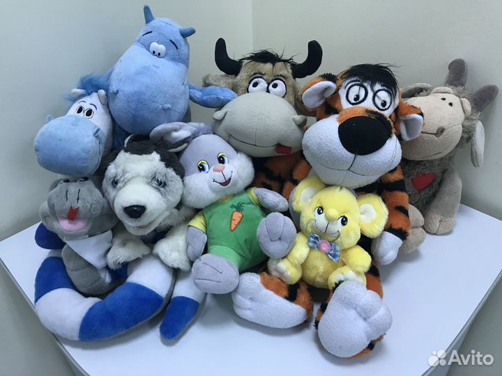Игрушки мягкие детские Разные животные Прикольные