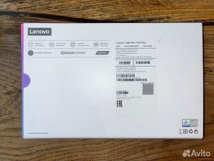 Планшет lenovo tab m10 fhd plus