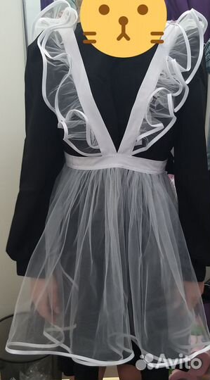 Белый школьный фартук на последний звонок