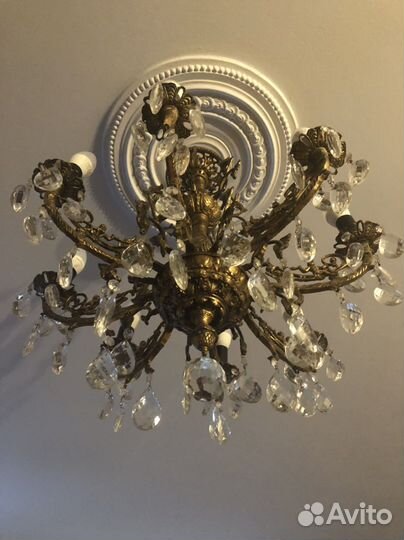Антикварная Люстра и торшер бронза 1925 года