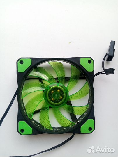 Вентилятор для пк с зелёной RGB подсветкой 120мм