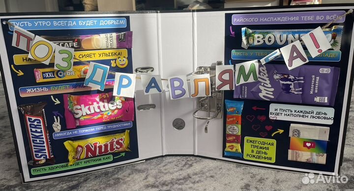 Сладкая открытка на день рождения