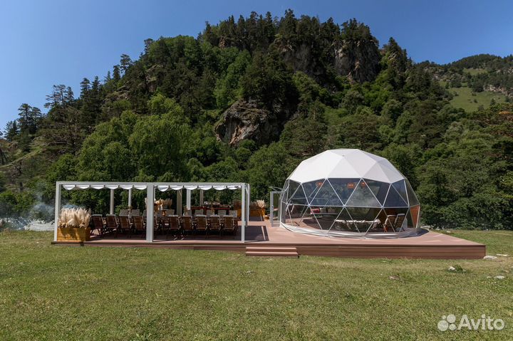 Купольный шатер для глэмпинга диаметр 6 м