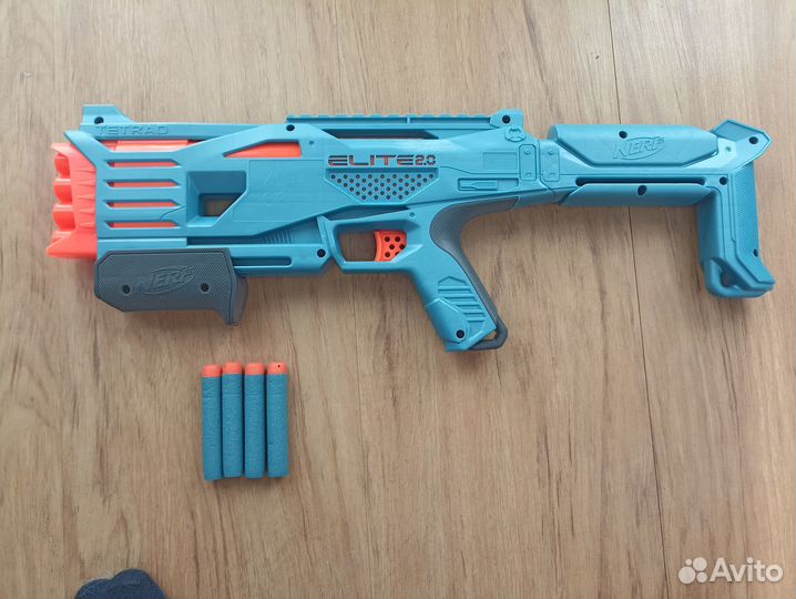 Бластер Nerf Elite 2.0 Tetrad + 4 патрона