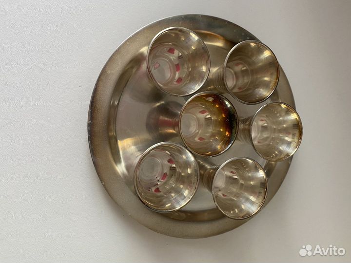 Набор. Стопки. Мельхиор. Посеребрение