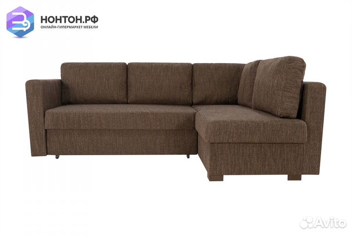 Диван угловой дельфин Джессика 2 коричневый